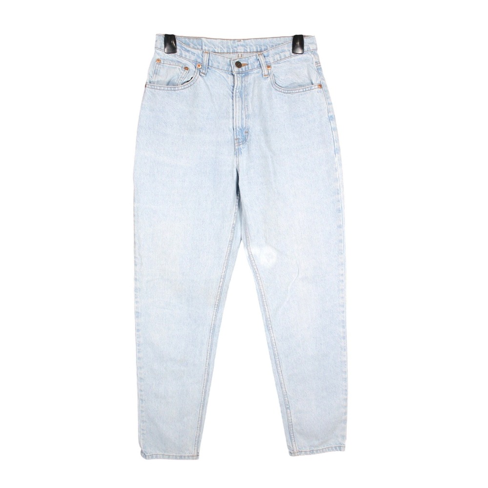 VTG 90's JORDACHE Light STONEWASH DENIM Tapered Leg HI-RISE 5-Pocket JEANS Sz 27